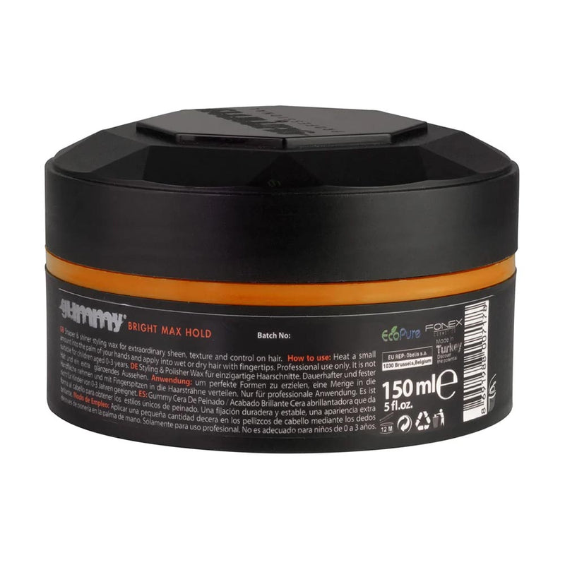 Gummy Professional Bright Finish Orange Hair Styling Wax 150ml back