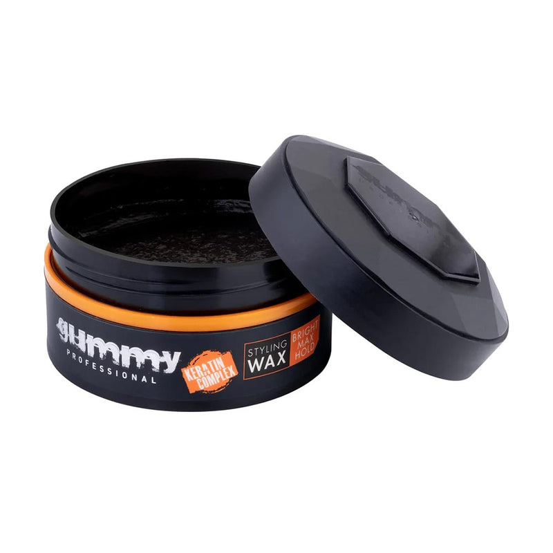 Gummy Professional Bright Finish Orange Hair Styling Wax 150ml Open Lid inside