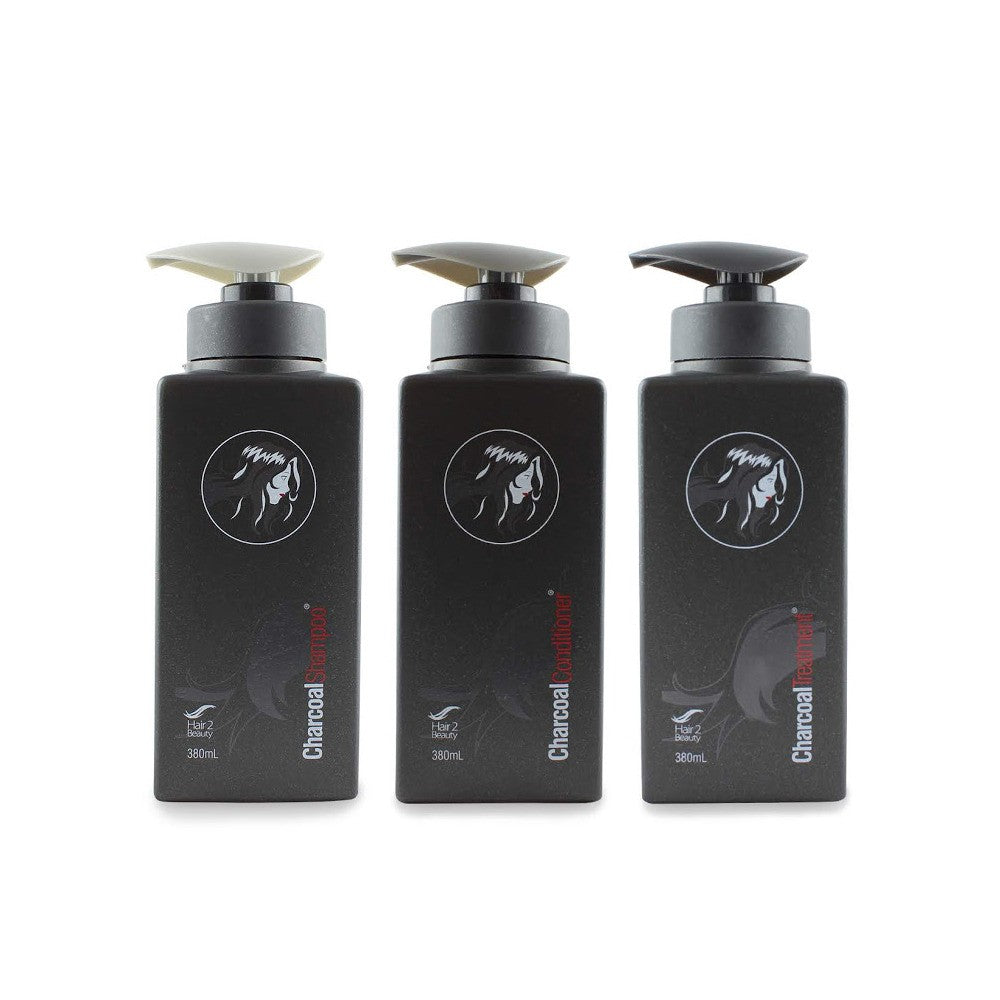 Hair 2 Beauty Charcoal Range Trio Pack 380ml Gift Packs Hair 2 Beauty