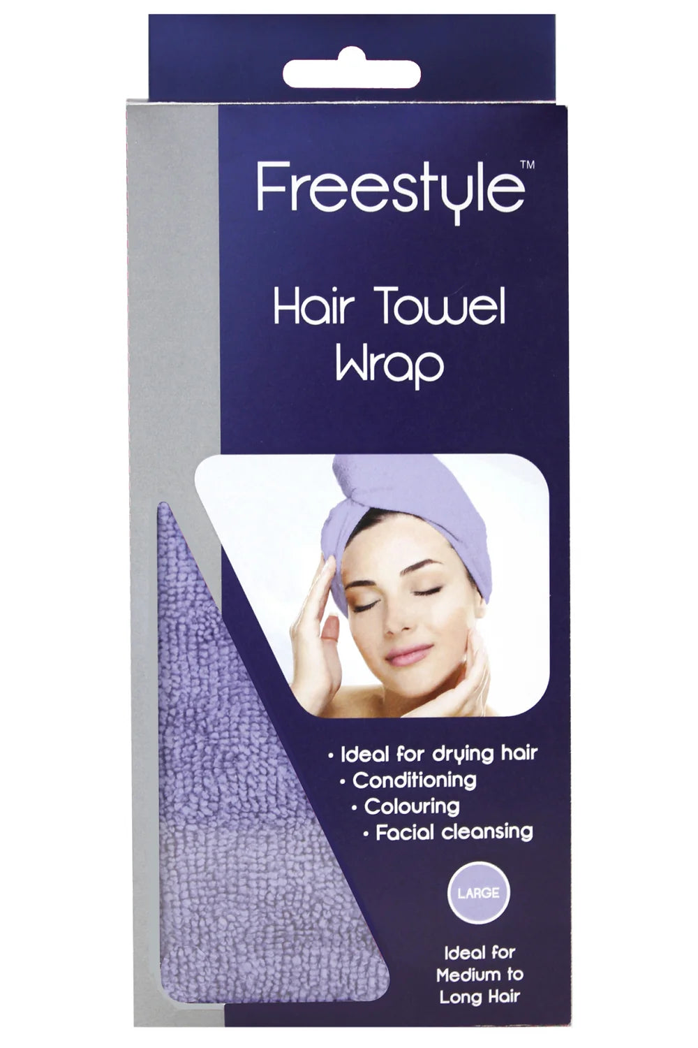 Freestyle Hair Towel Wrap Large Purple Hair Brush Freestyle