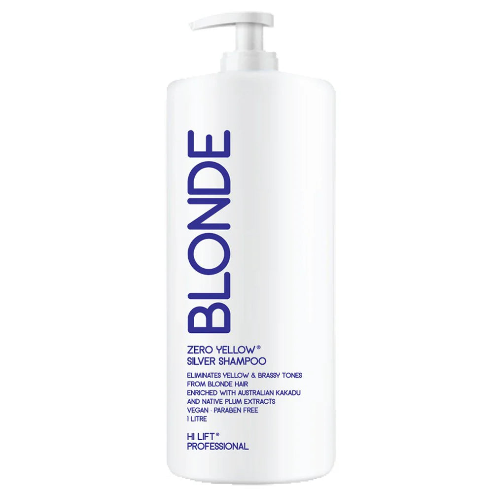 Hi Lift Blonde Zero Yellow Silver Shampoo & Conditioner 1L Duo Pack – Anti-Yellow Toning Care for Blonde & Grey Hair