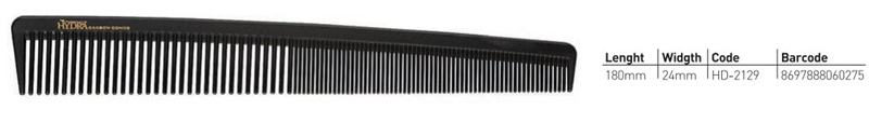 Hydra Tarko HD-2129 Professional Carbon Anti-Static Hair Cutting Comb Comb Hydra