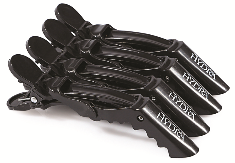 Hydra Tarko Professional Black Crocodile Hair Clips – 4 Pack