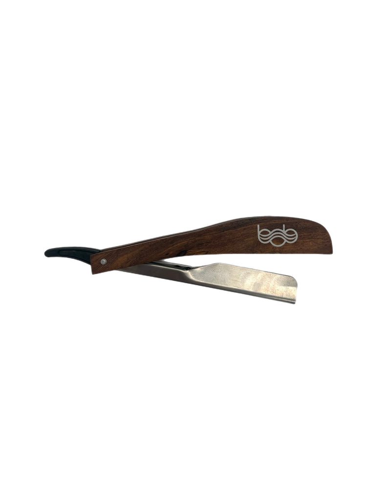 BOB Premium Slide Cut Throat Razor - Wood