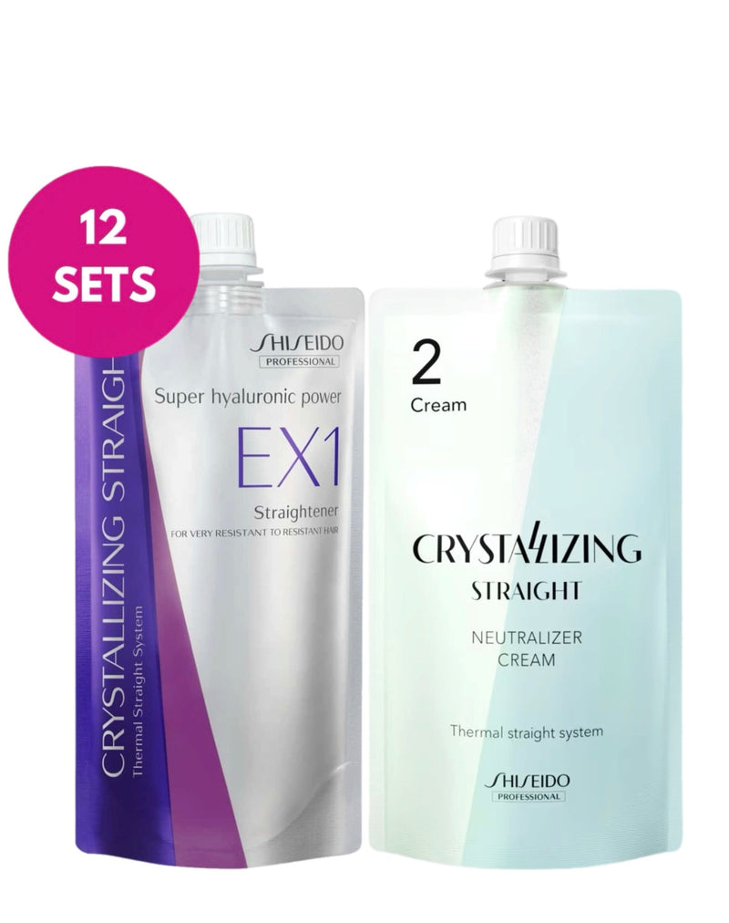 12x Shiseido Straightening Cream Set EX1 + 2 Set Very Resistant 400g Permanent Straightening Systems & Relaxers Shiseido