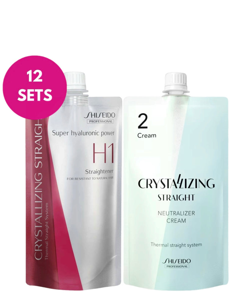 12x Shiseido Straightening Cream Set H1 + 2 Set Resistant Hair 400g Permanent Straightening Systems & Relaxers Shiseido