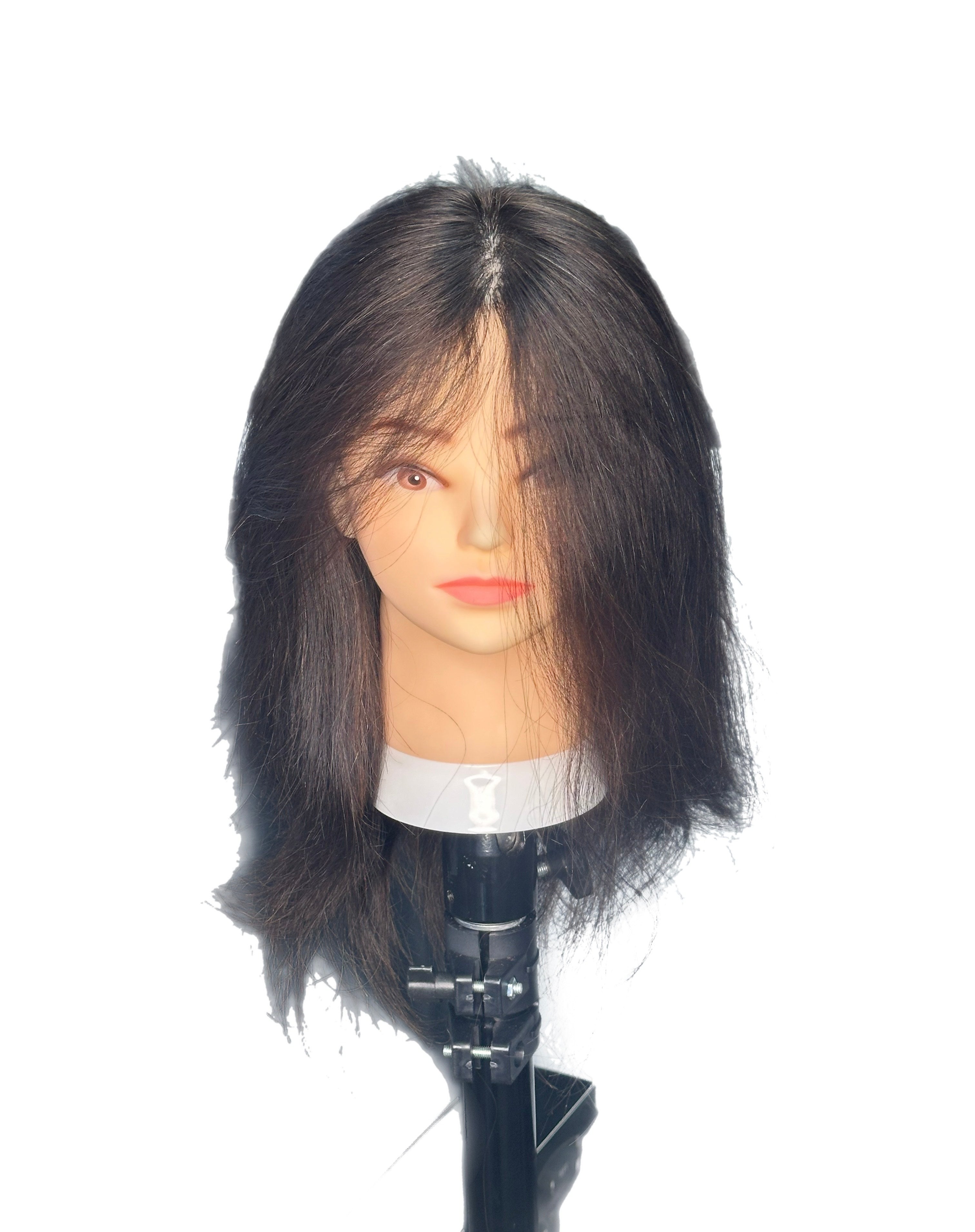 Deyaz Professional Mannequin 16 Inch 100% Chinese Hair Black - Amy Mannequin Deyaz