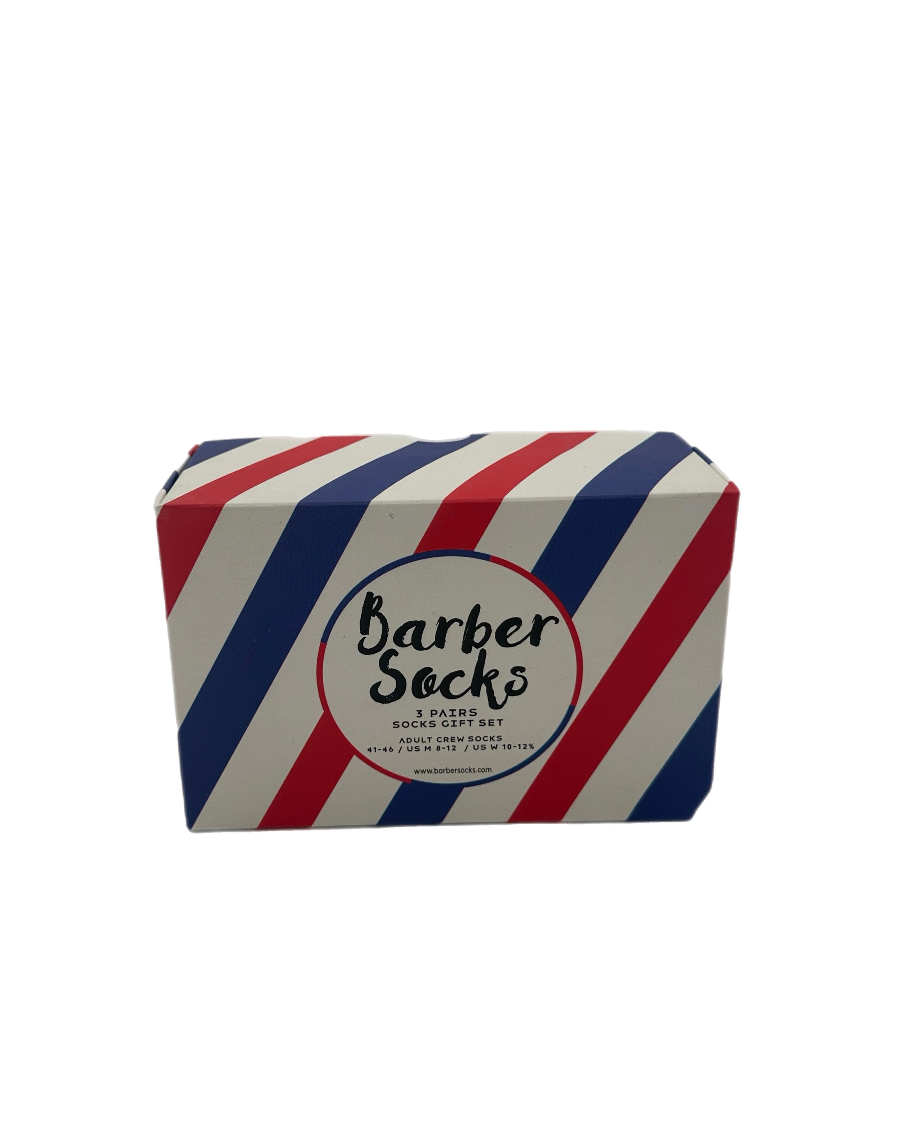 Barber Socks 3 Pair Gift Set US M 8-12 W 10-12 Gift Packs Barber Smock