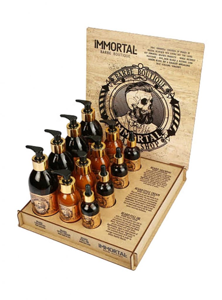 Immortal Beard and Cologne Stand Product Displays Immortal