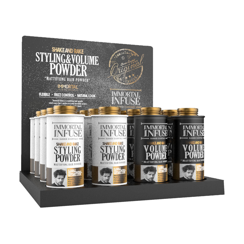 Immortal Infuse Styling Powder 20gr 36 Piece with Display Stand