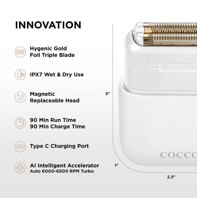 Cocco IMPACTO Micro Wet-Dry Foil Shaver - White Foil Shaver Cocco
