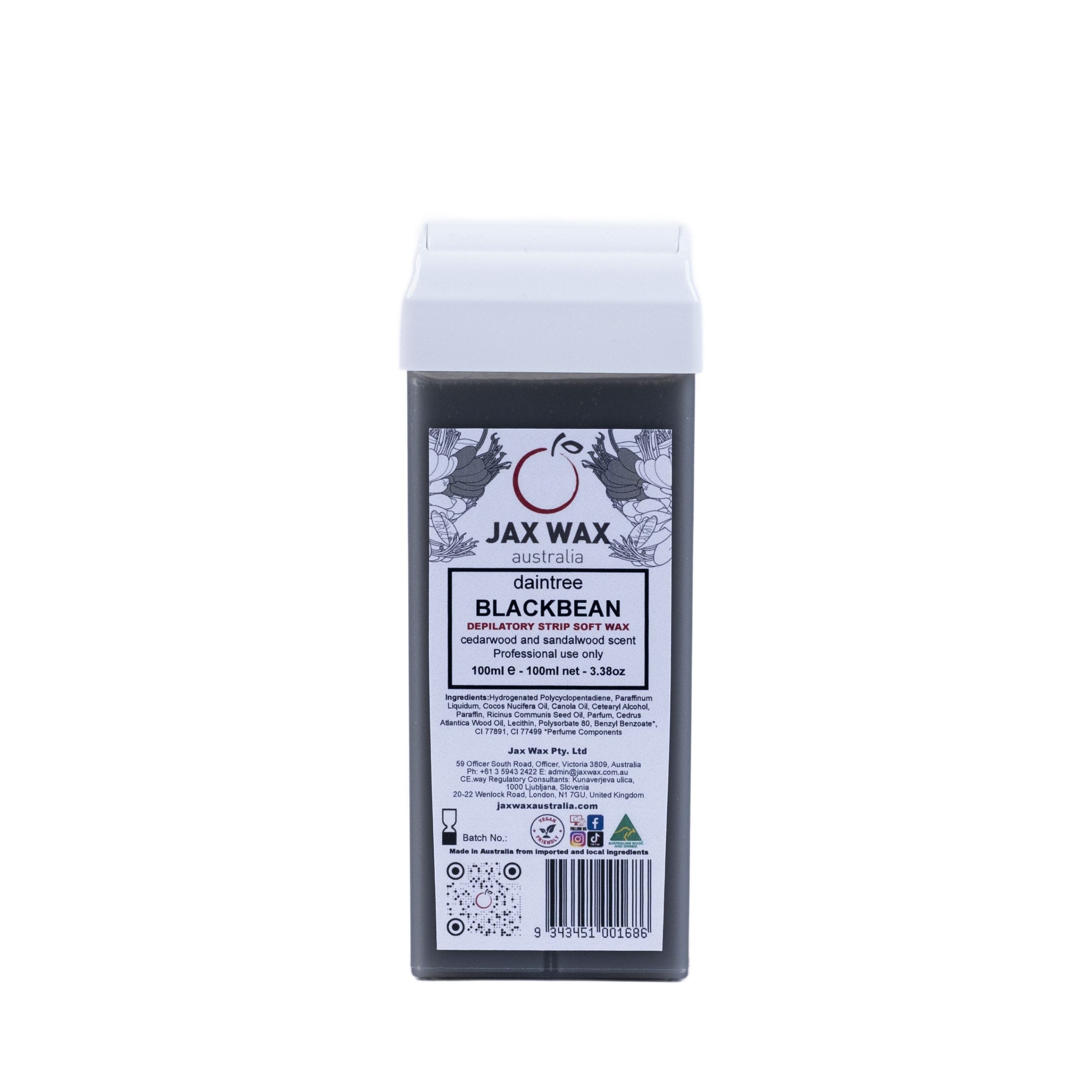 Jax Wax Daintree Blackbean Strip Wax Cartridge with Roller 100ml Waxing Jax Wax