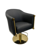 Karma Eden Salon Chair Black with Gold Base 02180103 Salon Chairs Karma