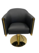 Karma Eden Salon Chair Black with Gold Base 02180103 Salon Chairs Karma