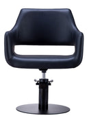 Karma Mudgee Salon Chair 02100101 - Black with Black Round Base & Pump Salon Chairs Karma