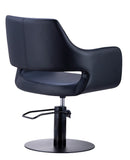 Karma Mudgee Salon Chair 02100101 - Black with Black Round Base & Pump Salon Chairs Karma