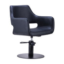 Karma Mudgee Salon Chair 02100101 - Black with Black Round Base & Pump Salon Chairs Karma
