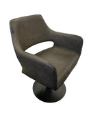 Karma Mudgee Salon Chair 02101301 - Grey with Black Round Base & Black Pump Salon Chairs Karma