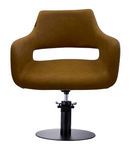 Karma Mudgee Salon Chair 02100501 - Tan with Black Round Base & Pump Salon Chairs Karma