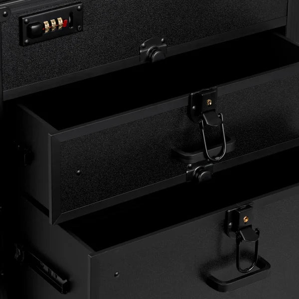Karma Professional Portable Hard Case Salon Trolley Lockabe with Drawers KHRC01 - Black
