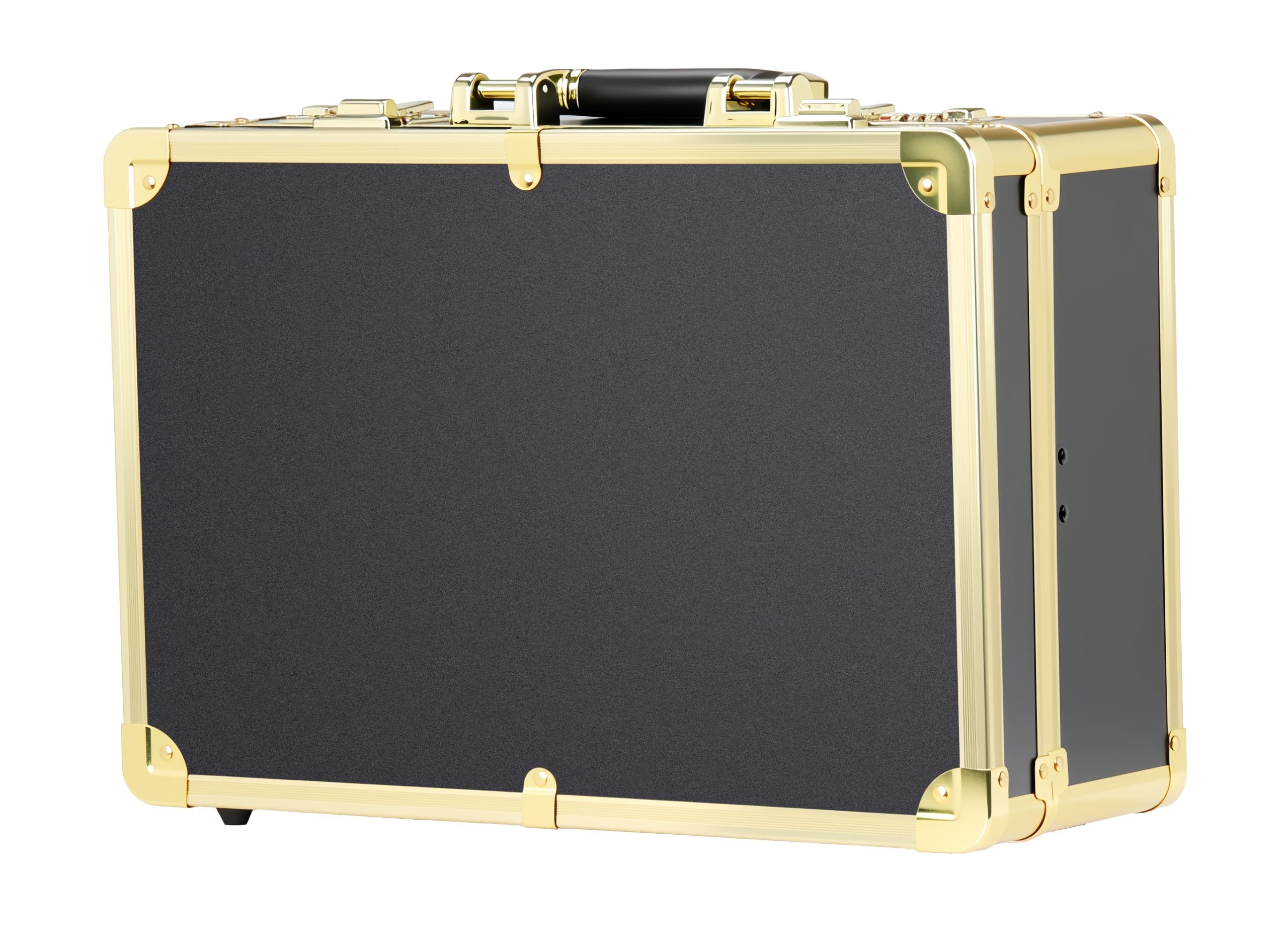 Karma Professional Portable Salon Hard Case Black with Gold Trim KC0103