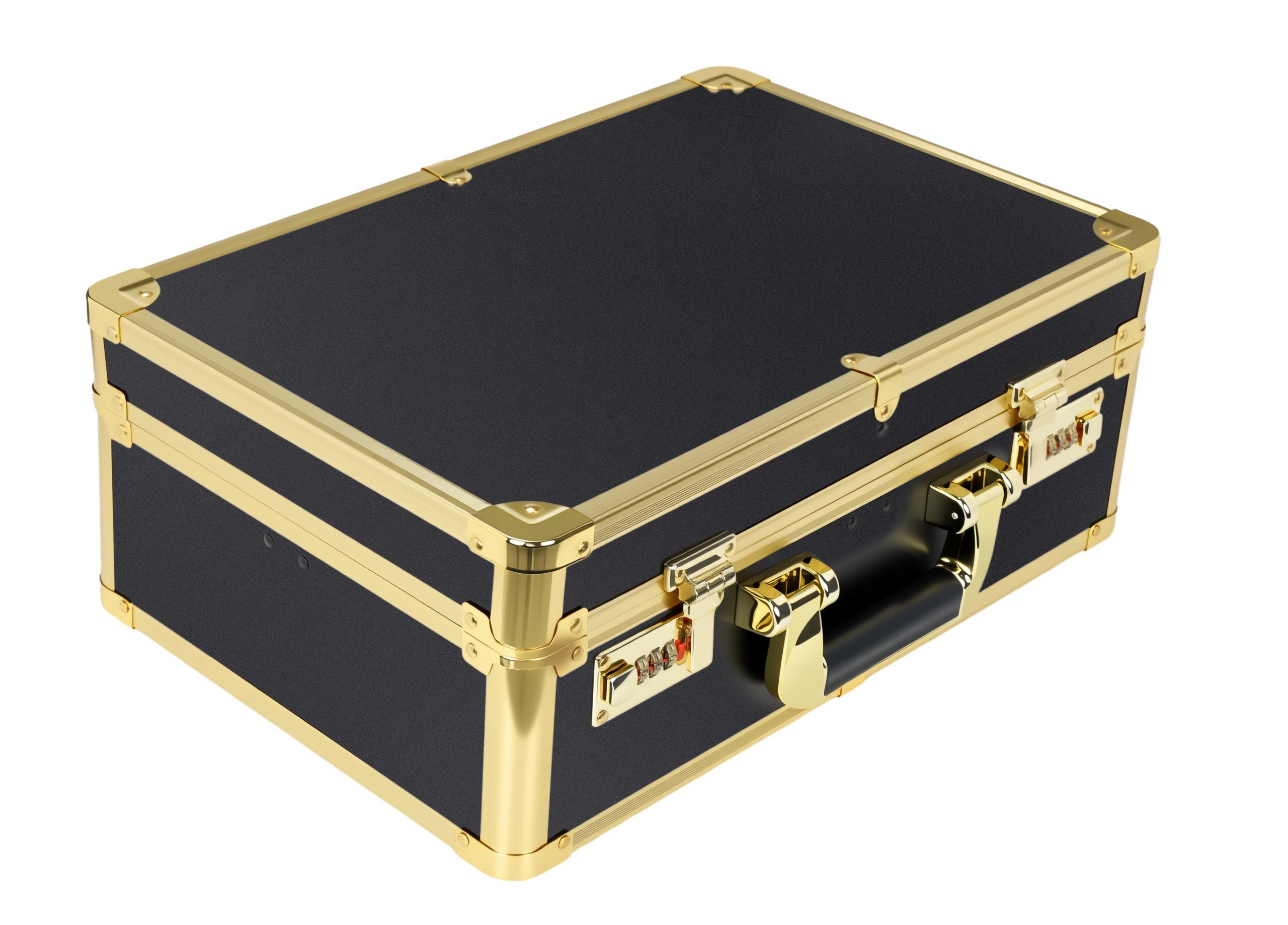 Karma Professional Portable Salon Hard Case Black with Gold Trim KC0103