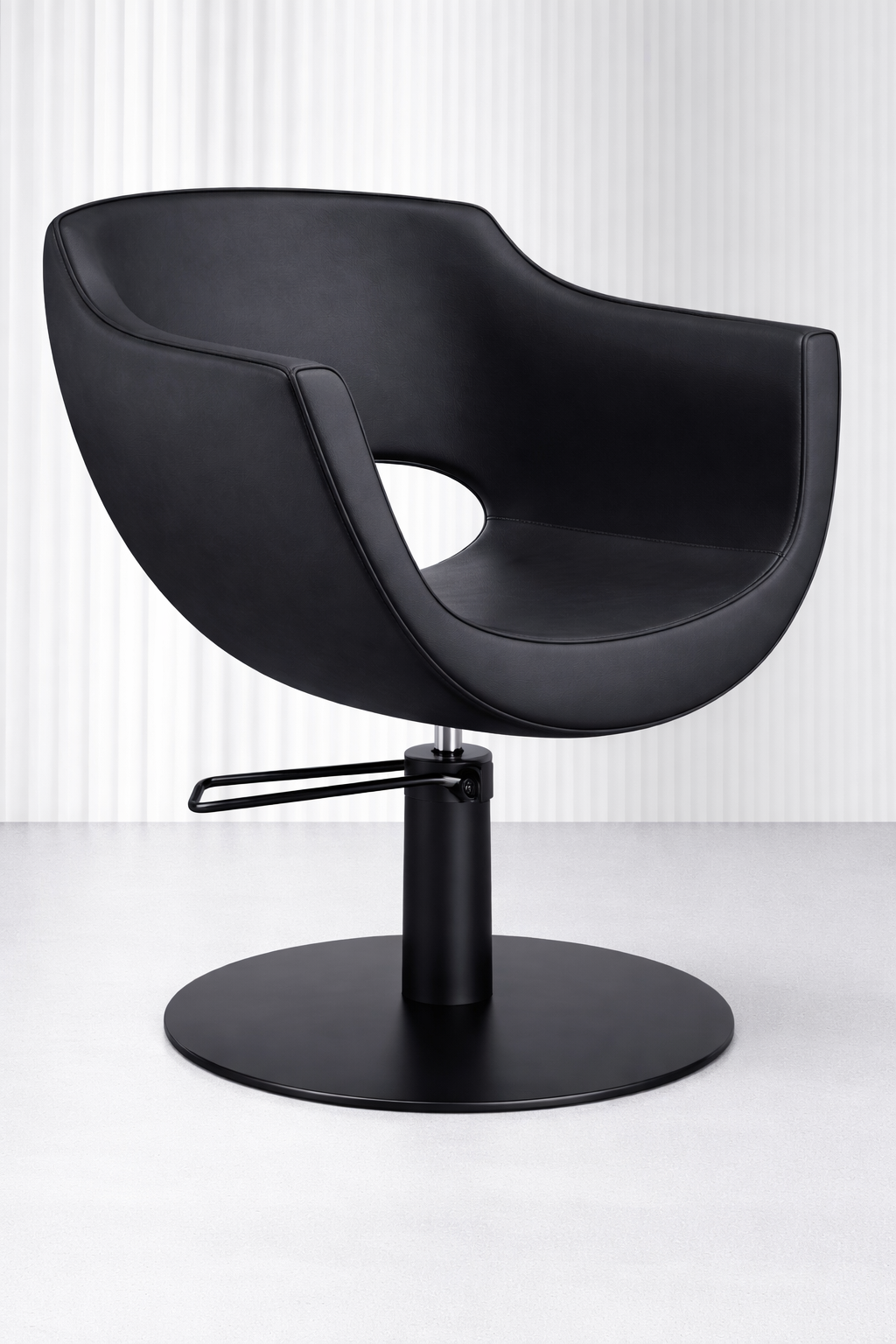 Karma Yass Salon Chair Black Top and Black Base and Pump 022601