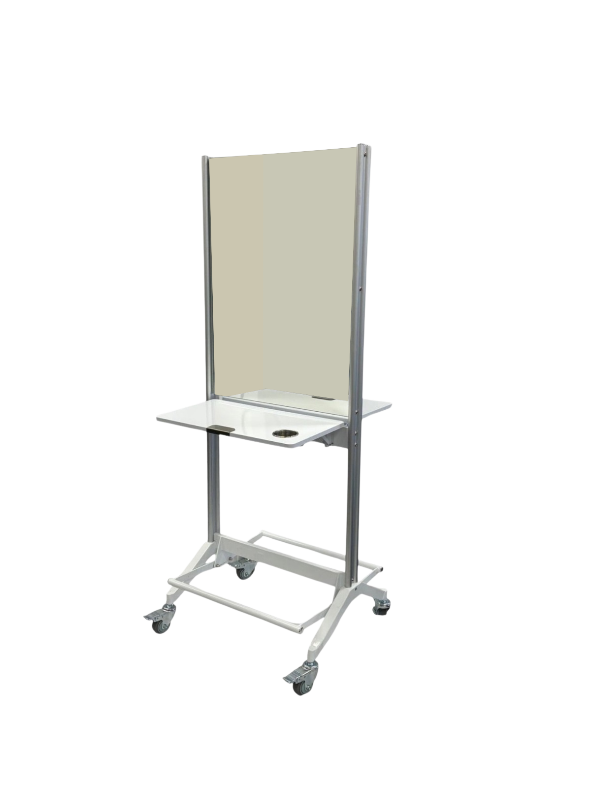Karma Broome Double Sided Mobile Workstation with Mirror White 060904 Workstations - Mirrors Karma
