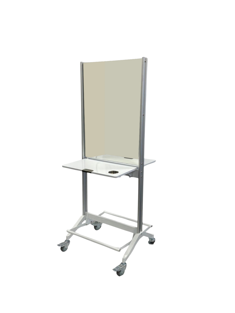 Karma Broome Double Sided Mobile Workstation with Mirror White 060904 Workstations & Mirrors Karma