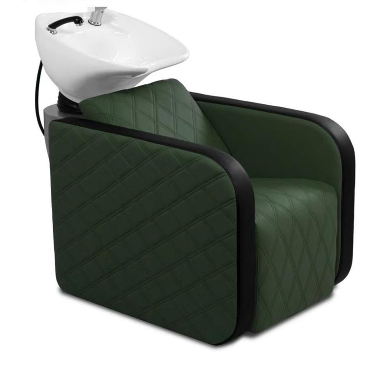 Karma Complete Shampoo Unit Clunes Electric Green with Pattern & White Deep Basin 0315172204EP Shampoo Units Karma