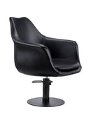 Karma Cronulla Salon Chair 02050101 - Black with Black Round Base & Black Pump Salon Chairs Karma