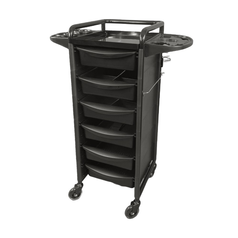 Karma Darwin Full Metal 7 Tier Hair Salon Super Heavy Duty Trolley Black 080501 - Fully Assembled