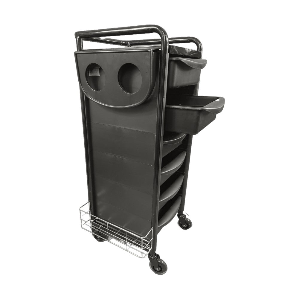Karma Darwin Full Metal 7 Tier Hair Salon Super Heavy Duty Trolley Black 080501 - Fully Assembled