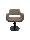 Karma Mudgee Salon Chair 02101301 - Grey with Black Round Base & Black Pump Salon Chairs Karma