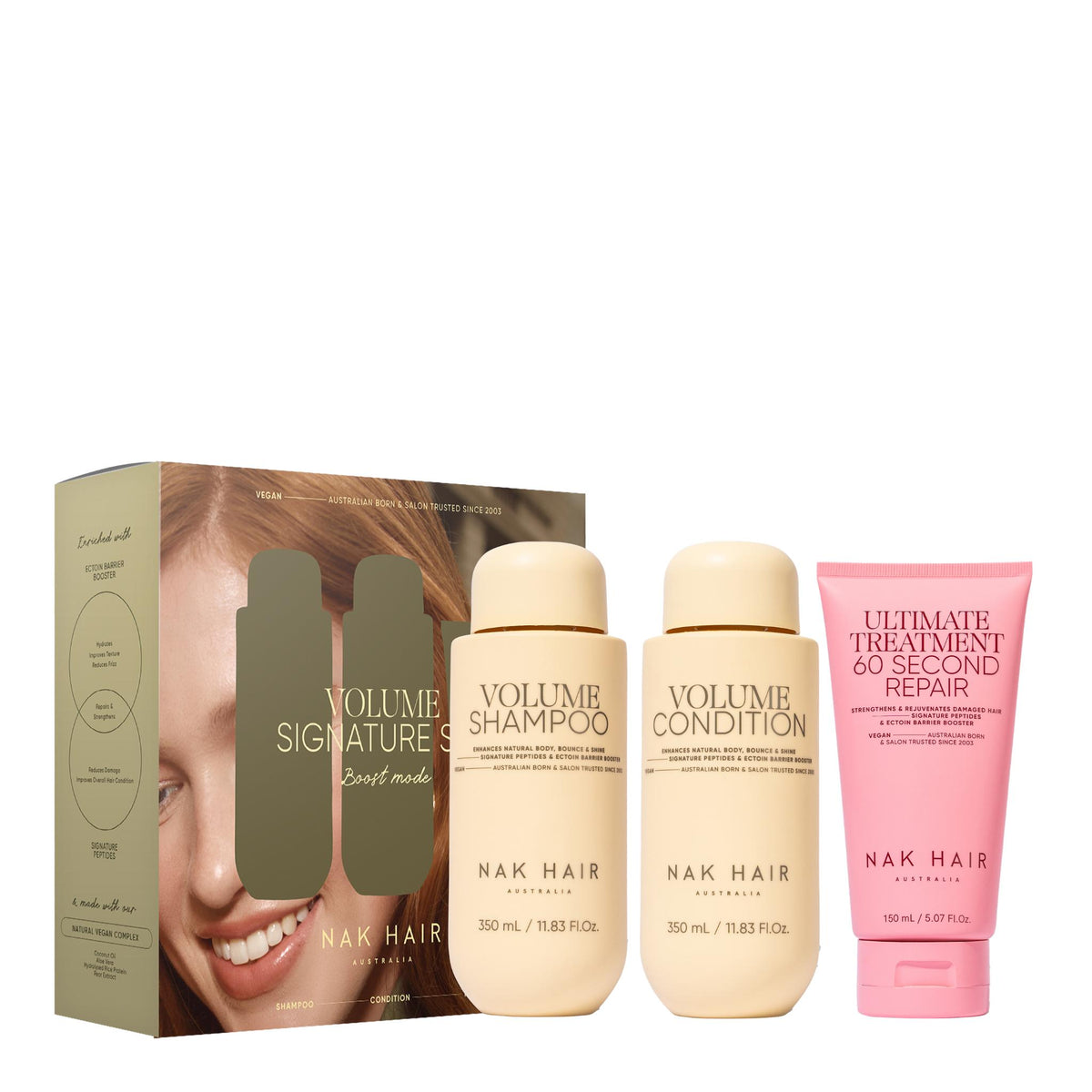 NAK Hair Signature Volume Trio Pack – Adds Body, Fullness & Lightweight Volume Gift Packs NAK