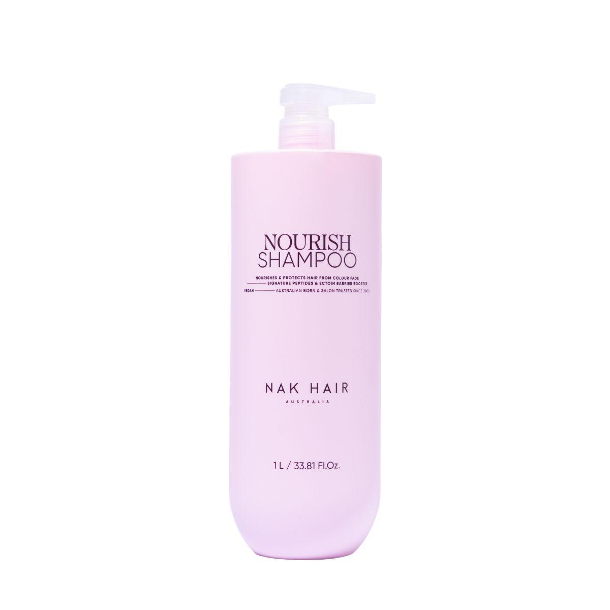 NAK Hair Signature Nourish Shampoo – Hydrates, Softens & Strengthens Dry Hair 1L Shampoo/Conditioner NAK