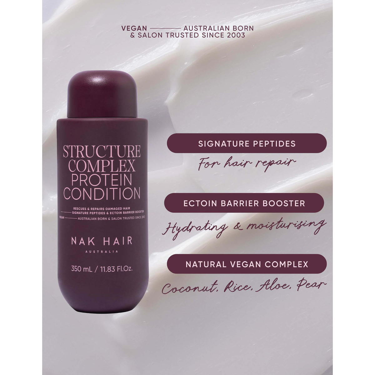 NAK Hair Signature Structure Complex Protein Conditioner – Strengthens & Repairs Damaged Hair 350ml