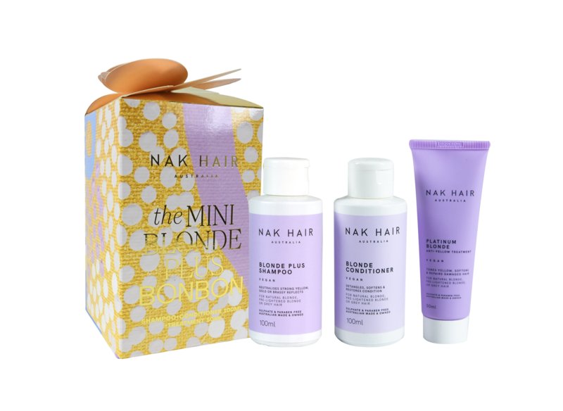 NAK Mini Blonde Plus Gift Set - Shampoo and Conditioner 100ml and Treatment 50ml Gift Packs NAK