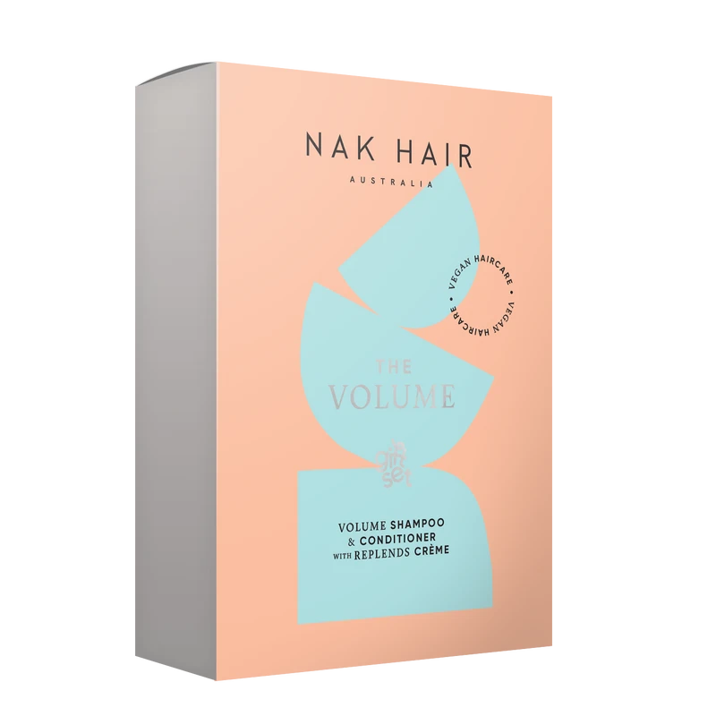Nak Volume 375ml Trio Gift Pack with Replends Creme Leave-In Moisturiser 150ml Gift Packs NAK