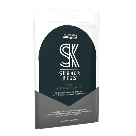 Natural Look Summer Kiss 2 in 1 Exfoliating Tanning Mitt Tanning Glove Natural Look