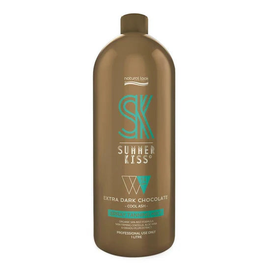 Natural Look Summer Kiss Extra Dark Chocolate Spray Tanning Mist 14% DHA - Cool Ash 1L Tanning Natural Look