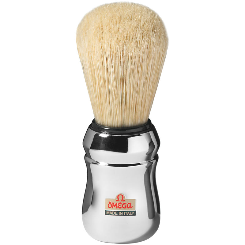 Omega Boar Long Bristle Shaving Brush 10083 Chrome Shaving Brushes Omega