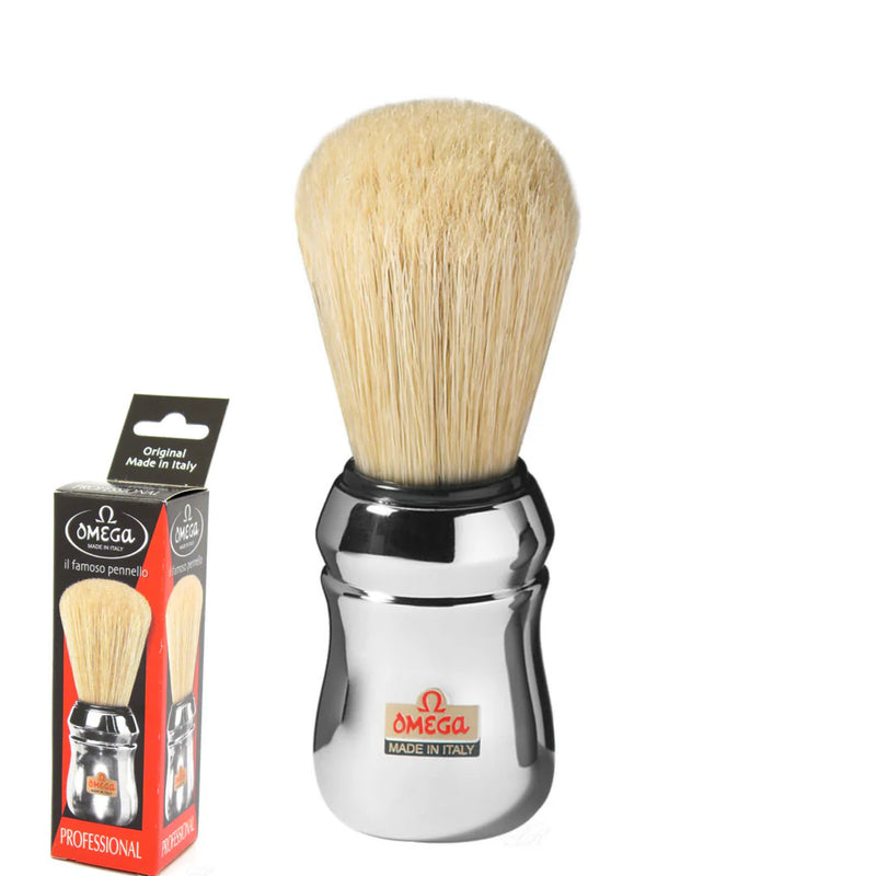 Omega Boar Long Bristle Shaving Brush 10083 Chrome