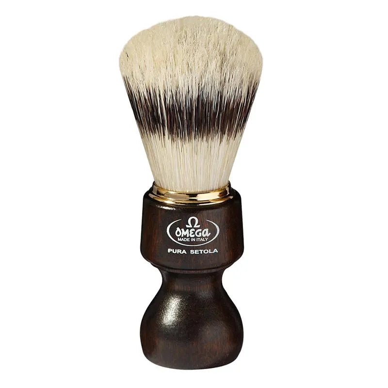 Omega Shaving Brush Pure Bristle Badger Effect Wooden Handle 11126