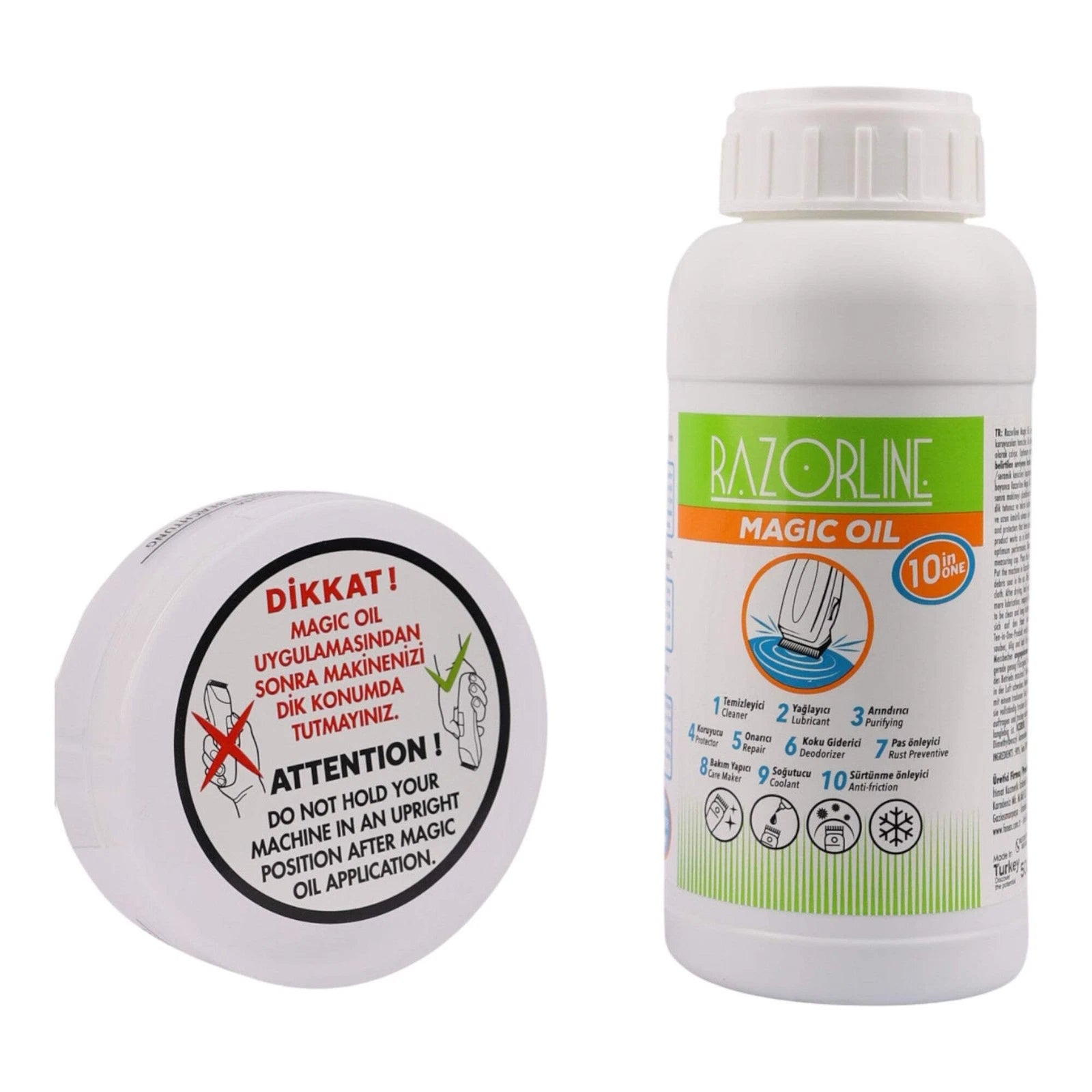 Razorline 10 in 1 Magic Oil 500ml - Clipper Cleaning Blade Care Plus Jar Disinfectant Razorline
