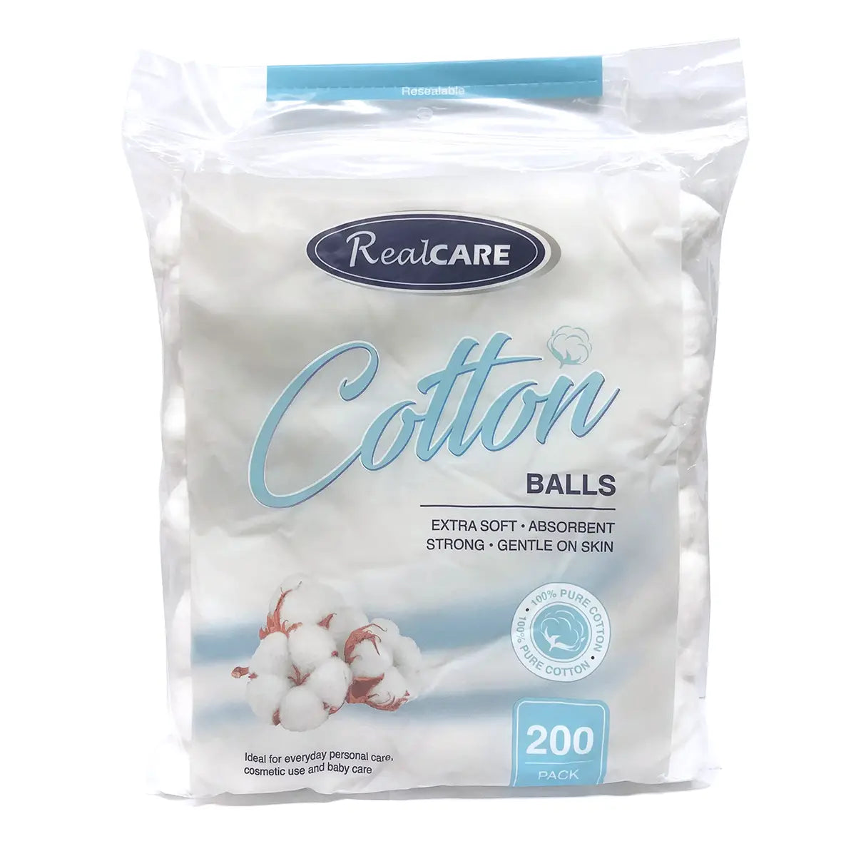 Real Care Cotton Balls 200pk Disposables Real Care