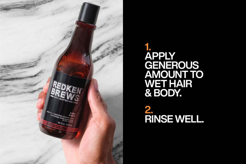 Redken Brews 3-In-1 Shampoo, Conditioner And Body Wash 300ml Shampoo & Conditioner Redken