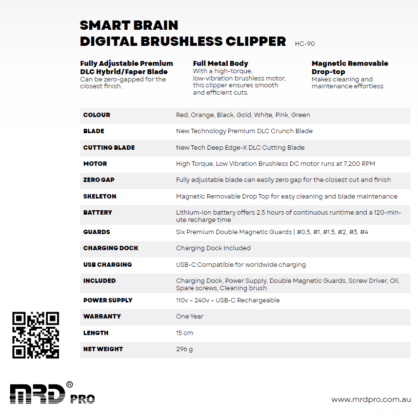 MRD PRO Smart Brain Digital Brushless Clipper - Pink