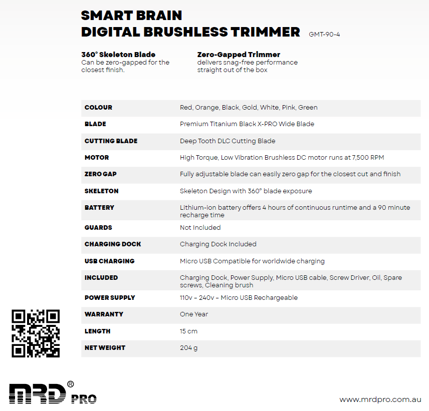 MRD PRO Smart Brain Digital Brushless Trimmer - Gold