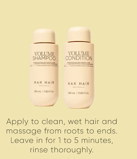 NAK Signature Volume Condition 350ml Shampoo/Conditioner NAK